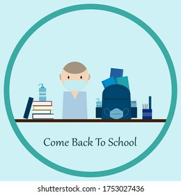 Student boy ,Come back to school,covid 19 ,Coronavirus and school