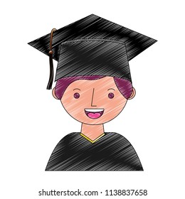 student boy graduted avatar character