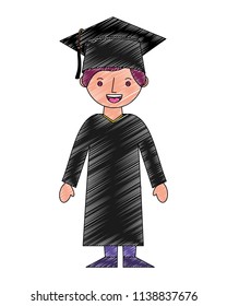 student boy graduted avatar character