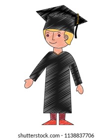 student boy graduted avatar character