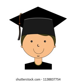 student boy graduted avatar character
