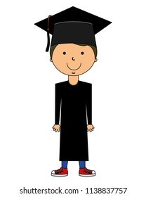 student boy graduted avatar character