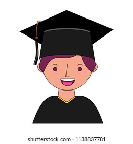 student boy graduted avatar character
