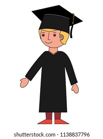 student boy graduted avatar character