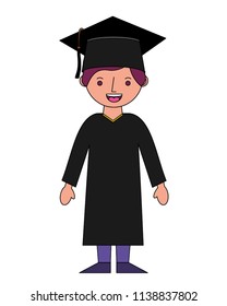student boy graduted avatar character