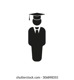 The student boy icon. School and academy, college, education symbol. Flat Vector illustration