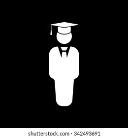 The student boy icon. School and academy, college, education symbol. Flat Vector illustration