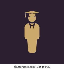 The student boy icon. School and academy, college, education symbol. Flat Vector illustration