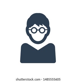 Student boy icon. vector graphics