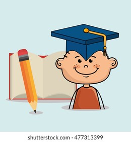 student boy notebook pencil