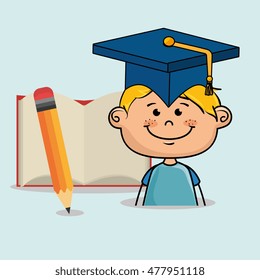 student boy notebook pencil