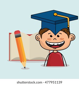student boy notebook pencil