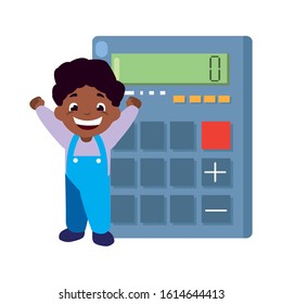 student boy with school supplies, back to school vector illustration design