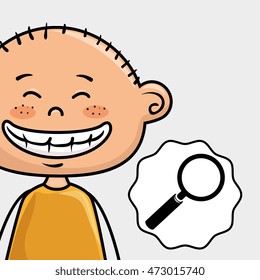 student boy study icon vector illustration design