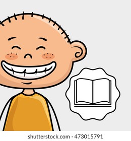 student boy study icon vector illustration design