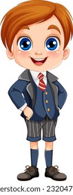 Student Boy in Uniform Cartoon Character illustration