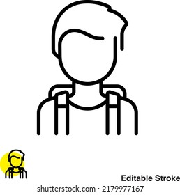 Icono de línea vector Student Boy