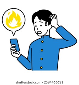Student boys on fire on social networking sites