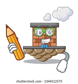 Student brick chimney isolated in the character