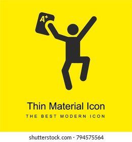 Student bright yellow material minimal icon or logo design