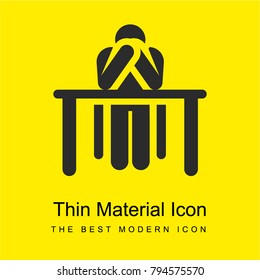 Student bright yellow material minimal icon or logo design