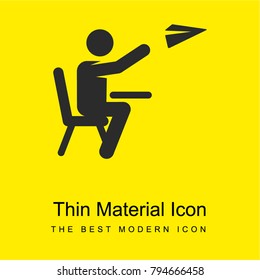 Student bright yellow material minimal icon or logo design