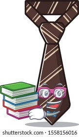 student bring book smiling tie isolated on the cartoon