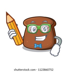 Student brown bread character cartoon