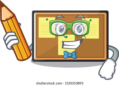 Student bulletin board stuck to wall character