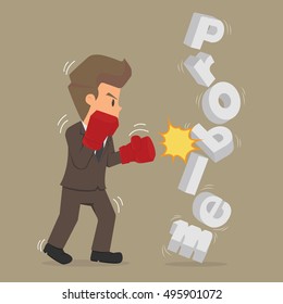 Student businessman to fight against the problem. vector