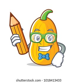 Student butternut squash character cartoon