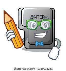 Student button enter on a keyboard character