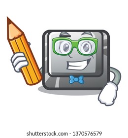 Student button F isolated in the mascot