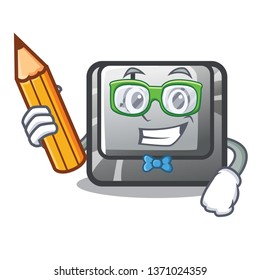 Student button J isolated in the cartoon