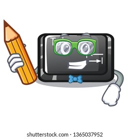 Student button tab in the shape cartoon