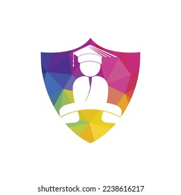 Student Call vector logo design template. Students and handset icon logo.	