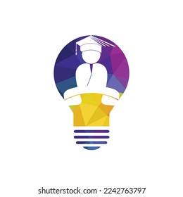 Student Call vector logo design template. Students and handset with lightbulb icon logo.