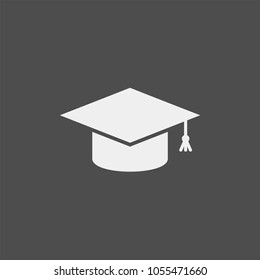 Student cap flat vector icon