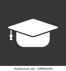 Student cap icon on grey background