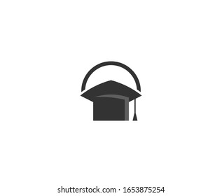 Student cap logo education vector 