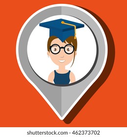 student cap pin location vector illustration eps 10