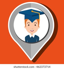 student cap pin location vector illustration eps 10