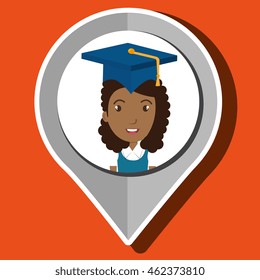 student cap pin location vector illustration eps 10