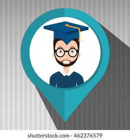 student cap pin location vector illustration eps 10