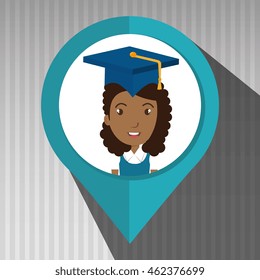 student cap pin location vector illustration eps 10