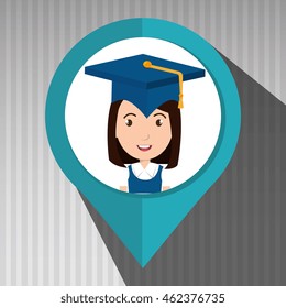 student cap pin location vector illustration eps 10