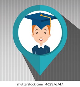 student cap pin location vector illustration eps 10
