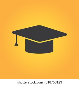 Student cap vector icon for web and mobile