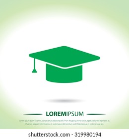 Student cap vector icon for web and mobile