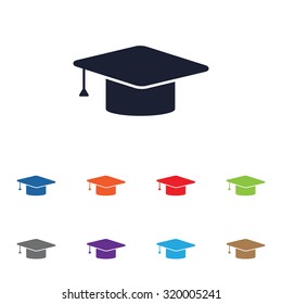 Student cap vector icon for web and mobile